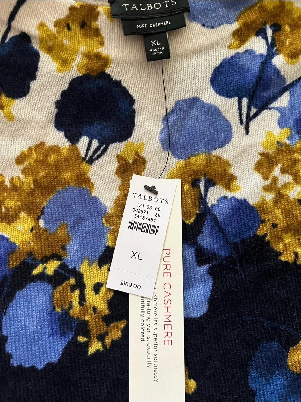 Talbots Audrey Floral Cashmere Sweater NWT - Picture 4 of 5